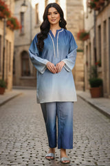 Brandlo Stitched 2 Piece Suit-AZURE OMBRE