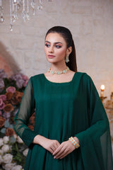 Kalidaar Frocks By Asma & Sidra Stitched Formals Suit-Sandal (Plain Chiffon Frock)