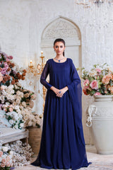 Kalidaar Frocks By Asma & Sidra Stitched Formals Suit-Naaz (Plain Chiffon Frock)