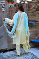 Chameli Studio Citrine Mint 3 Piece Unstitched Embroidered Cotton Lawn