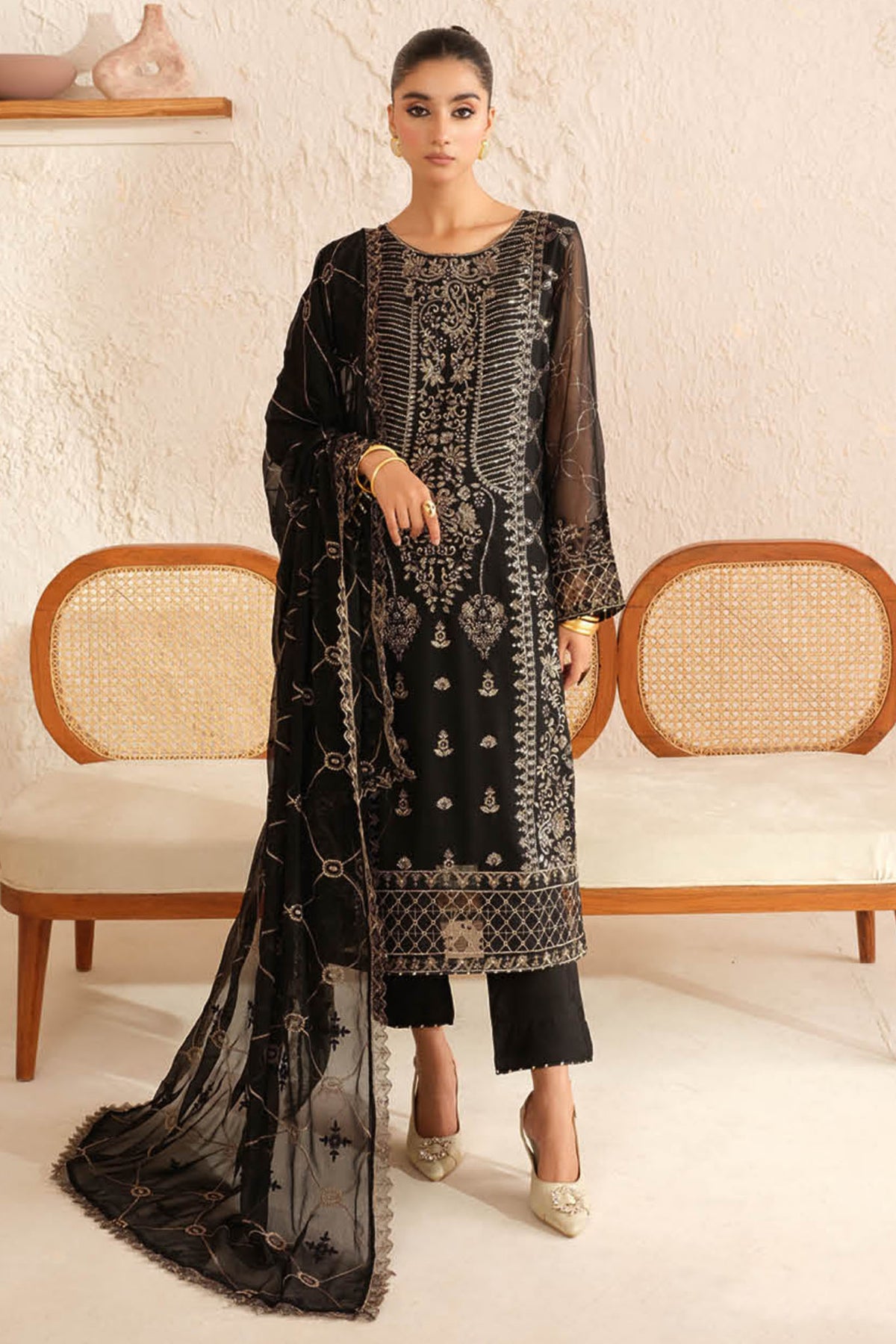 Sonehri By Ramsha Unstitched 3 Piece Luxury Chiffon Vol-01 Collection-BB-107