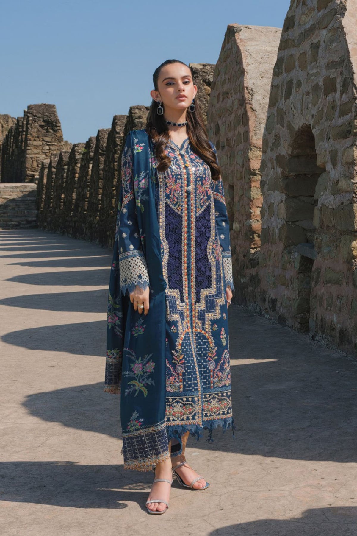 Qalamkar Unstitched 3 Piece Eid Luxury Lawn Collection'2023-BE-01-Natalia