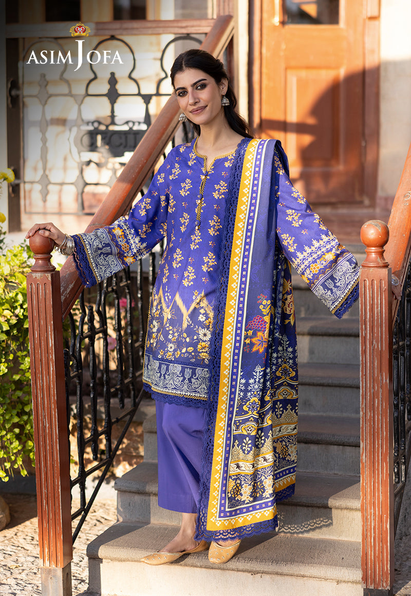 Asim Jofa Winter Collection Ajuw-68 Printed Viscose 3 Pcs