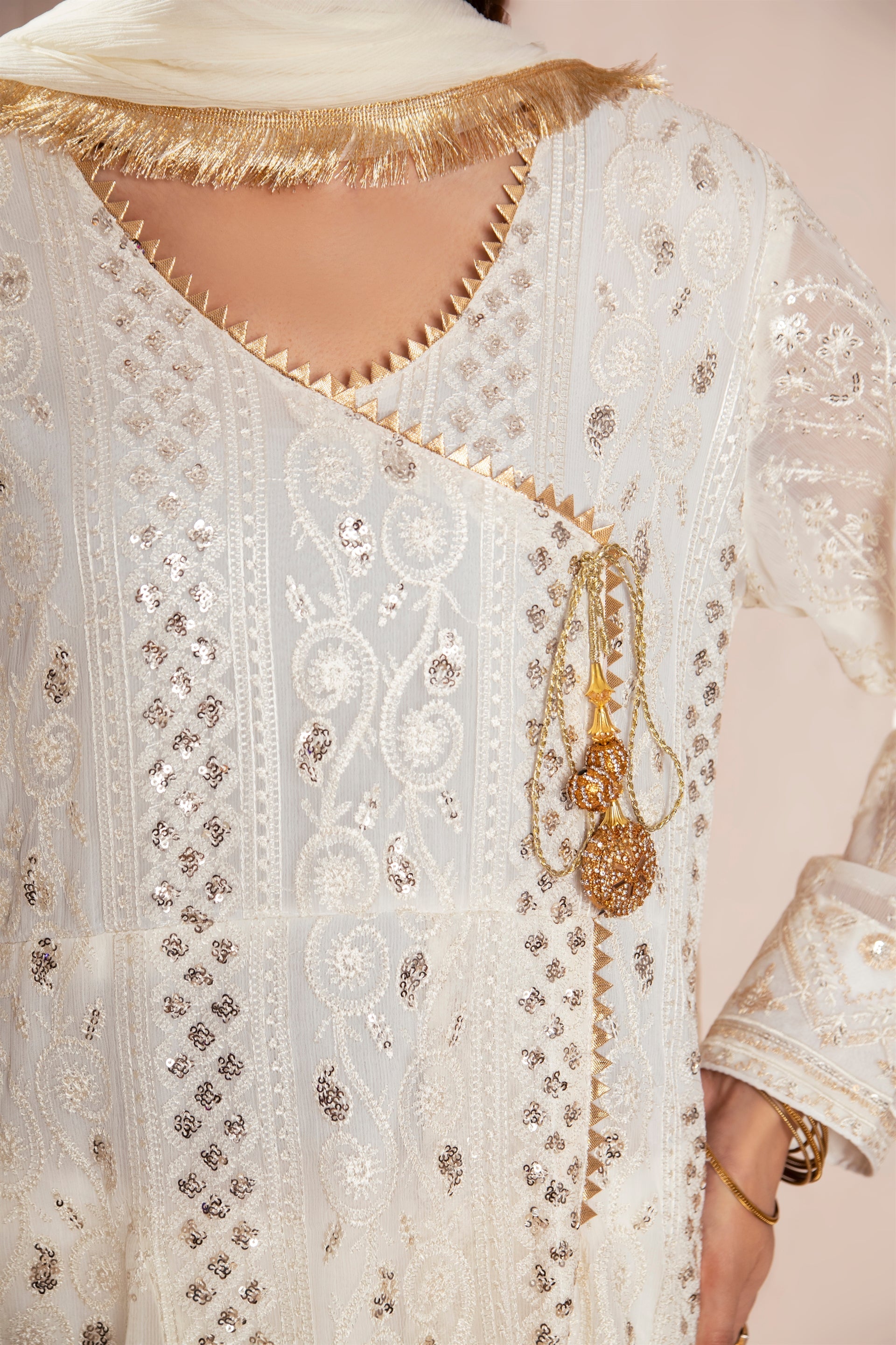 Manahils Stitched Formals Kurti 099