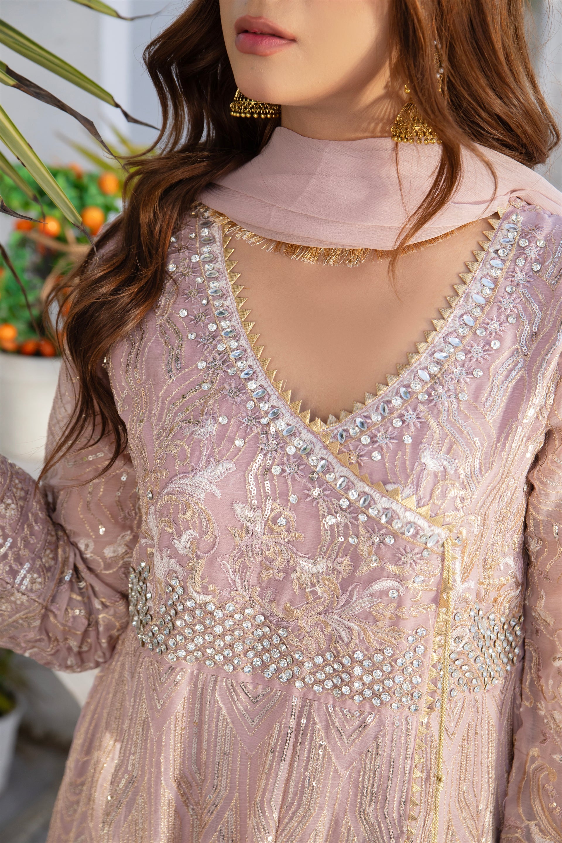 Manahils Stitched Formals Kurti 105-Lilac