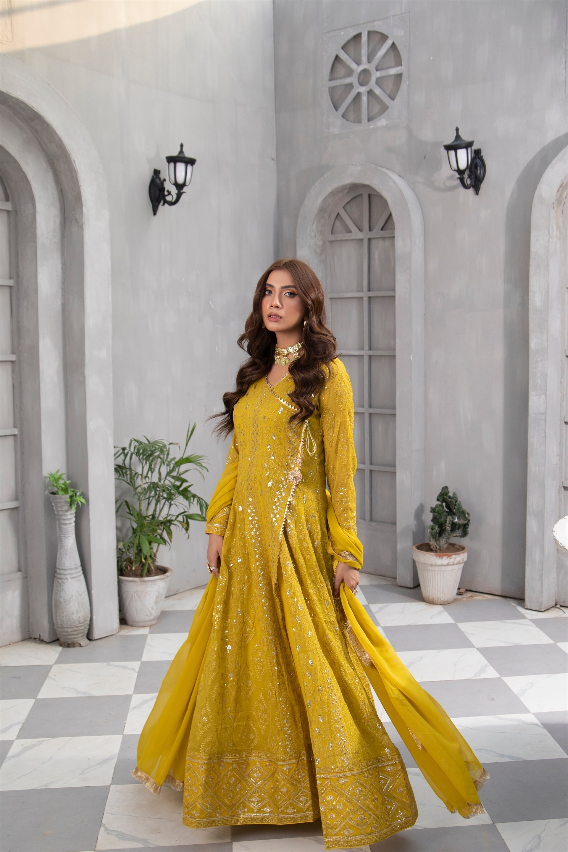 Manahils Stitched Formals Kurti 099