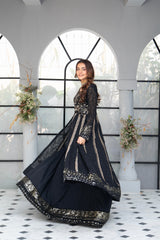 Manahils Stitched Formals B 007-Black