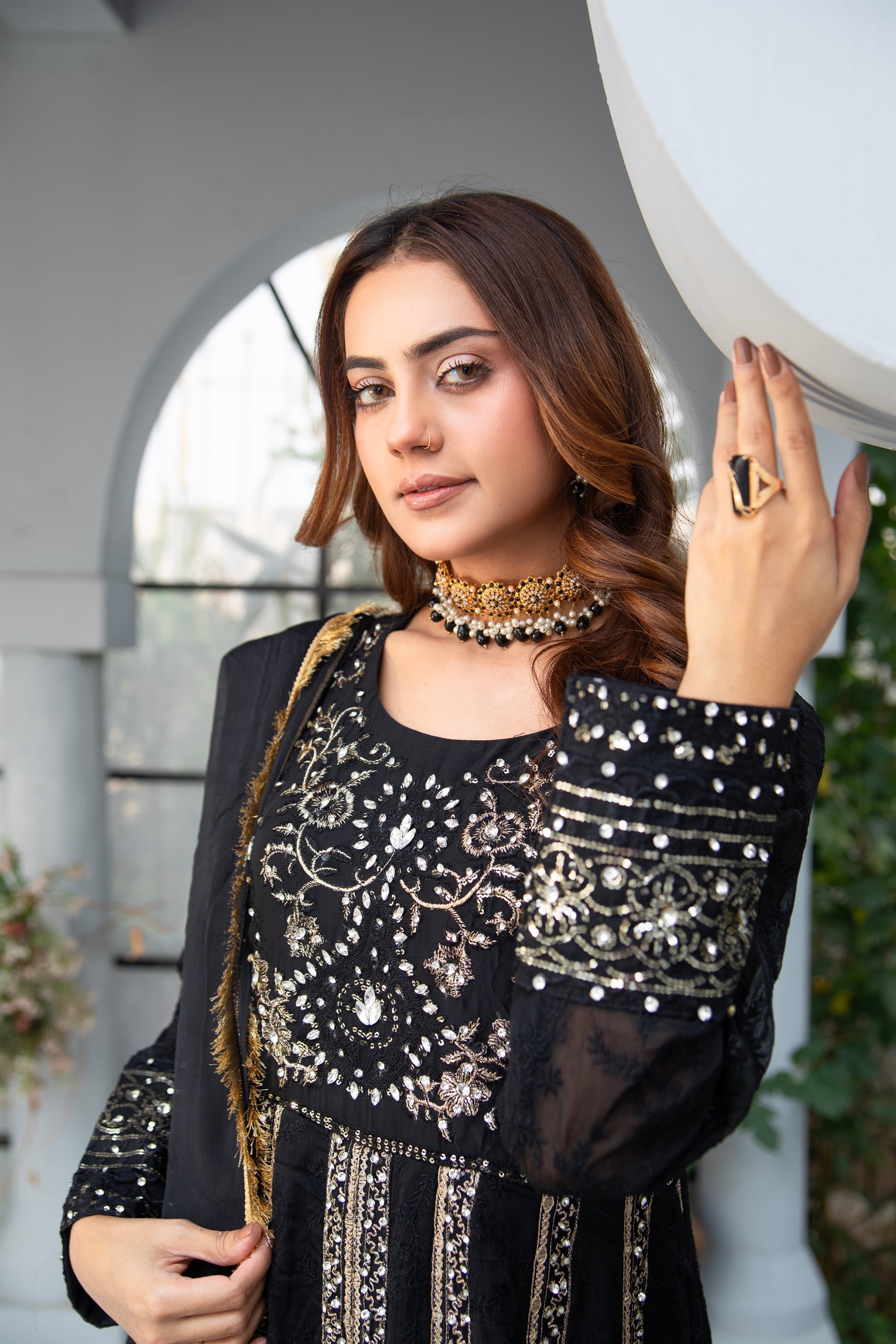 Manahils Stitched Formals B 007-Black