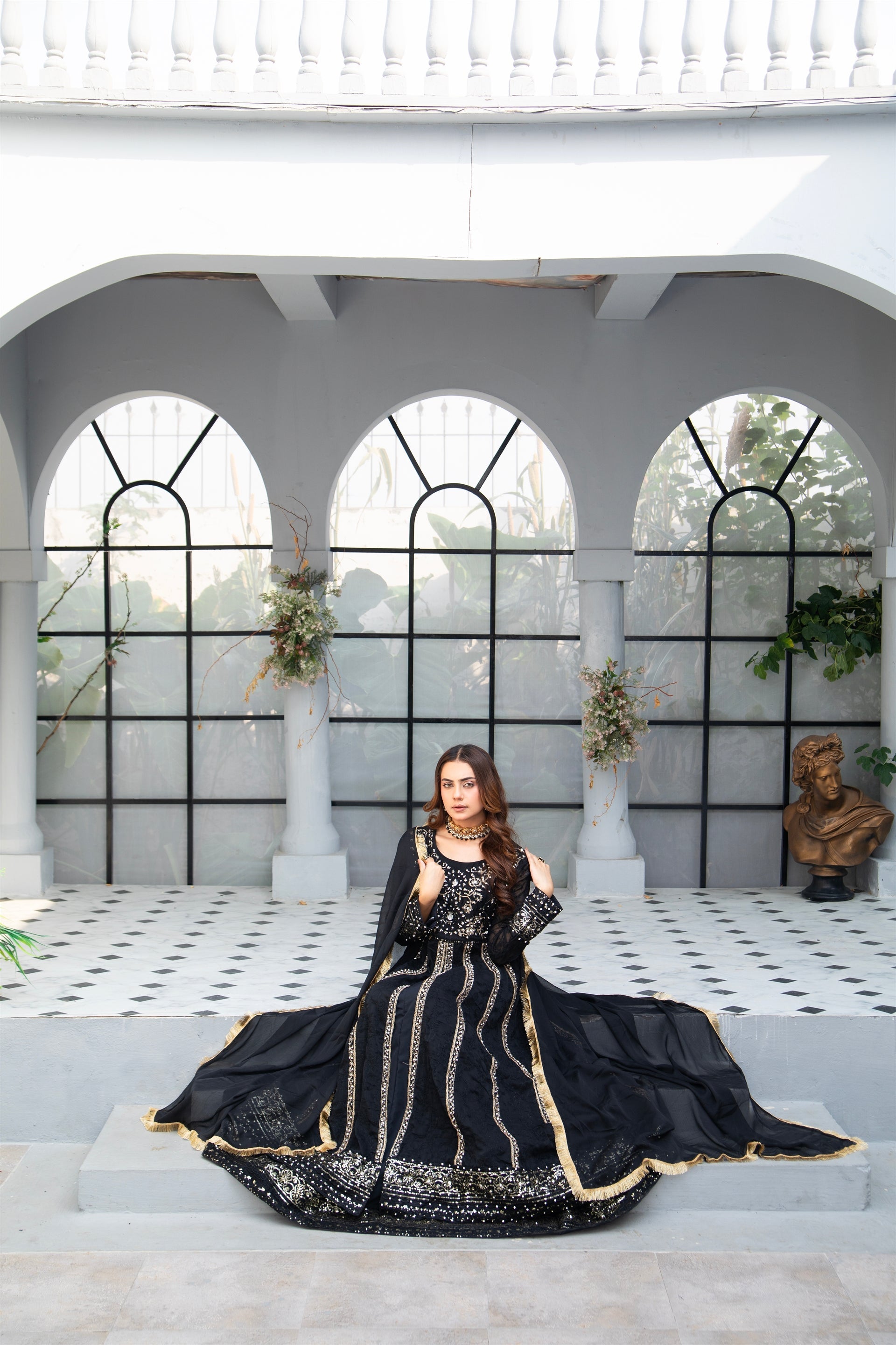 Manahils Stitched Formals B 007-Black