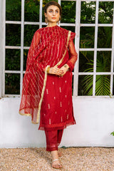 Aayra Stitched Formals Collection'2025-AY349 - Fire Opal 3pc