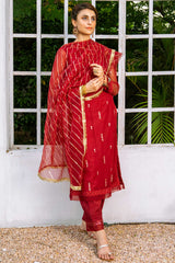 Aayra Stitched Formals Collection'2025-AY349 - Fire Opal 3pc