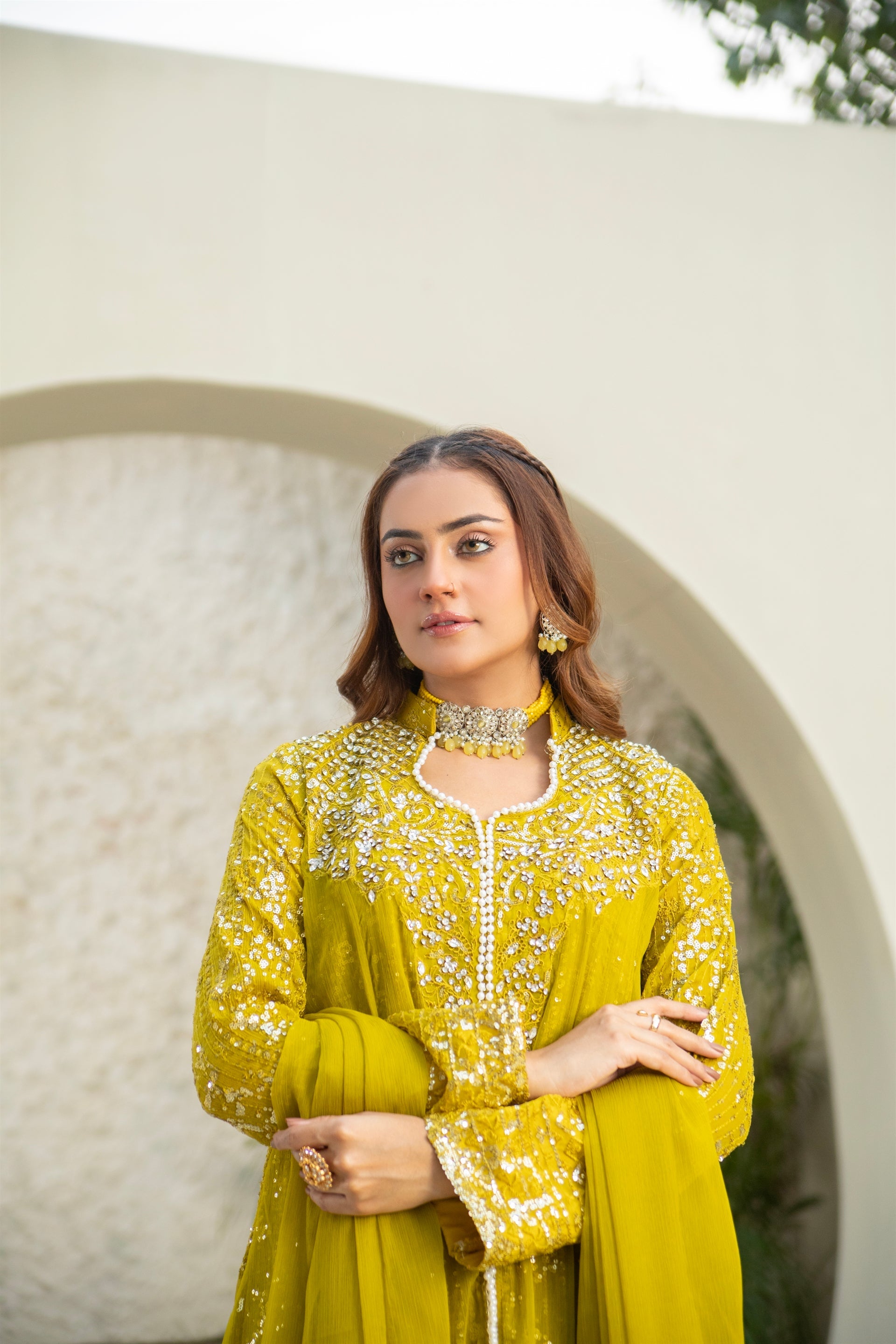 Manahils Stitched Formals Sw 04-Mustard