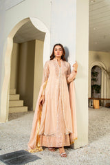 Manahils Stitched Formals K-147-Peach