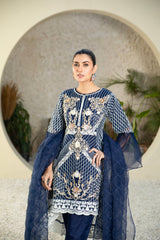 Manahils Stitched Mlt-01-Navy Blue