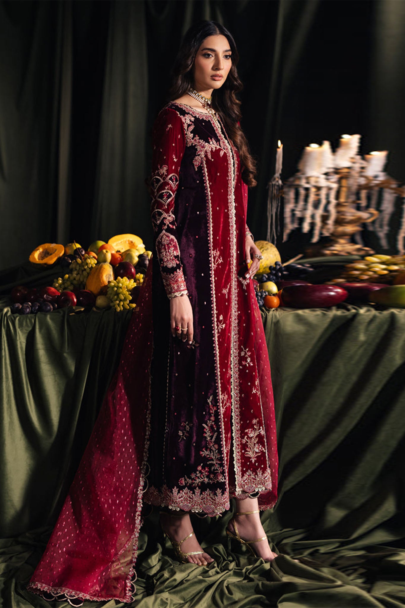 Qalamkar Unstitched 3 Piece Velvet Edit Collection'2024-BK-04-Kesia