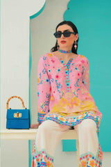 Brandlo PK Elegant Pink and White Dress 2 piece Set Y-21