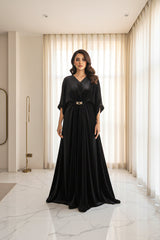 Veloria By Dressline Velvet Kaftan Winter Collection'2025-veloria-stitched-onyx-black
