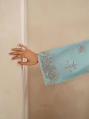Ayra Solids by Garnet Stitched 3 Piece Collection'2025-Blue Melon