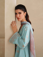 Ayra Solids by Garnet Stitched 3 Piece Collection'2025-Blue Melon