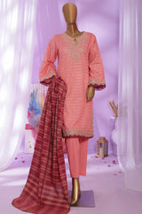 Bin Saeed Stitched 3 Piece Emb Jacquard Vol-02 Collection'2023-BNS-004-Pink
