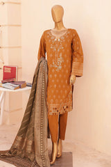 Bin Saeed Stitched 3 Piece Summer Emb Jacquard Collection'2024-BS-410-Rust