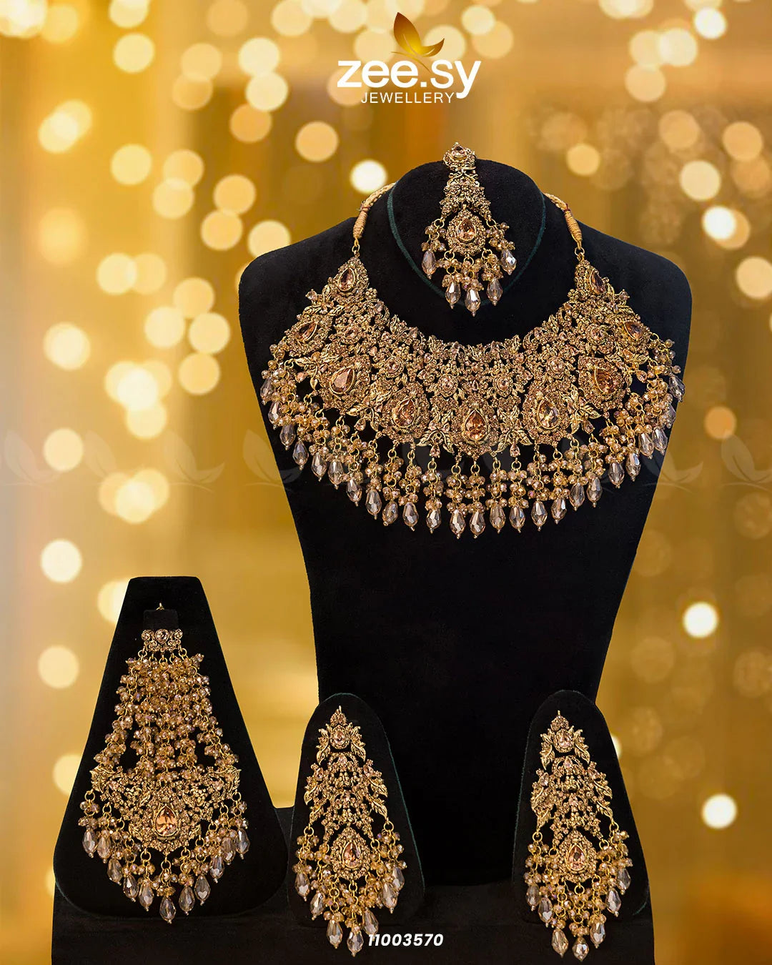 BRIDAL-0204 Champagne - Zeesy Jewellery
