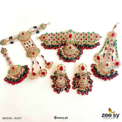 BRIDAL-0247 Red & Green - Zeesy Jewellery