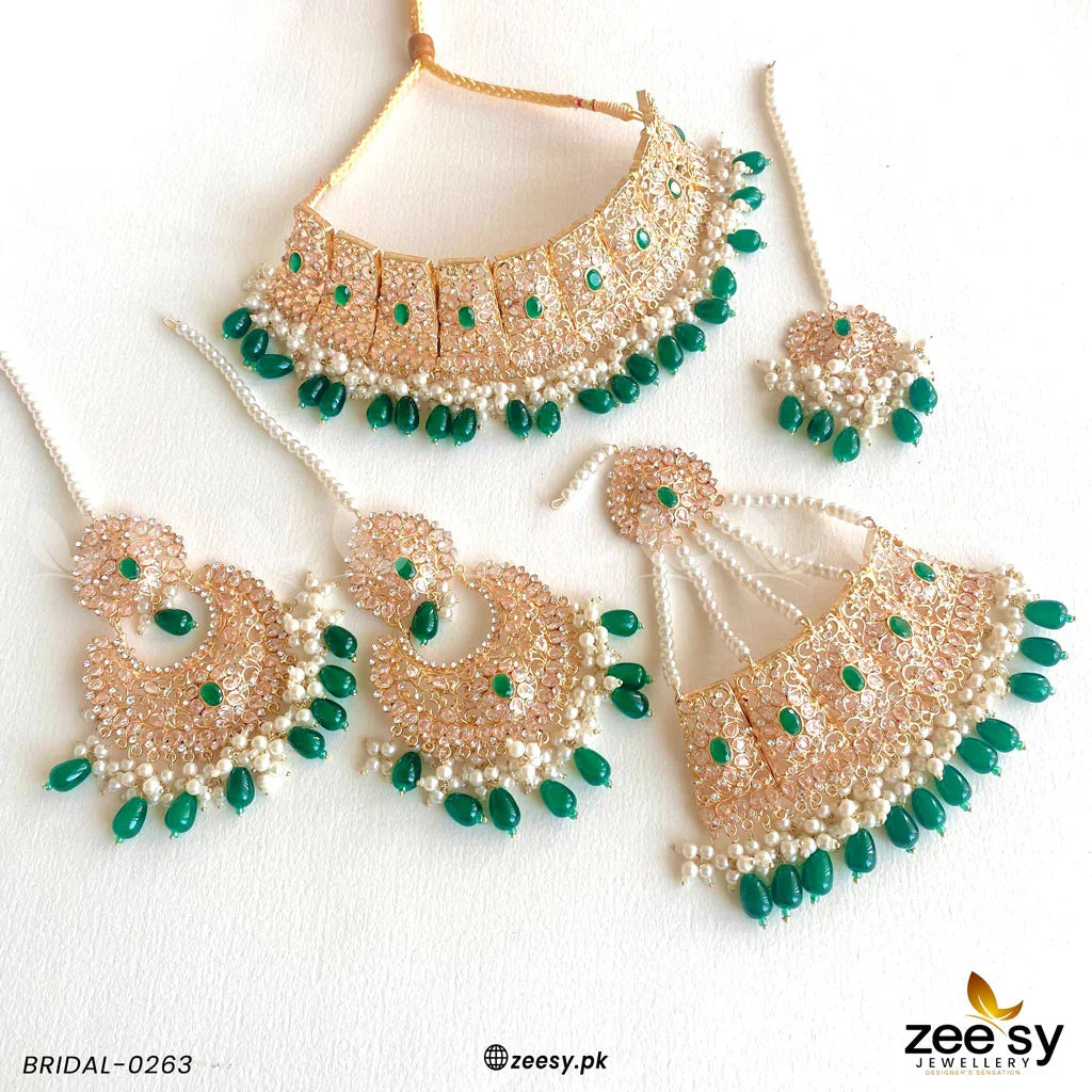 BRIDAL-0263 Green - Zeesy Jewellery