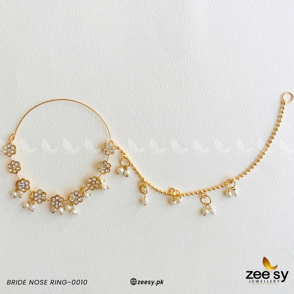 BRIDE NOSE RING-0010 Pearl - Zeesy Jewellery