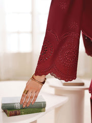 Ayra Solids by Garnet Stitched 2 Piece Collection'2025-Burgundy