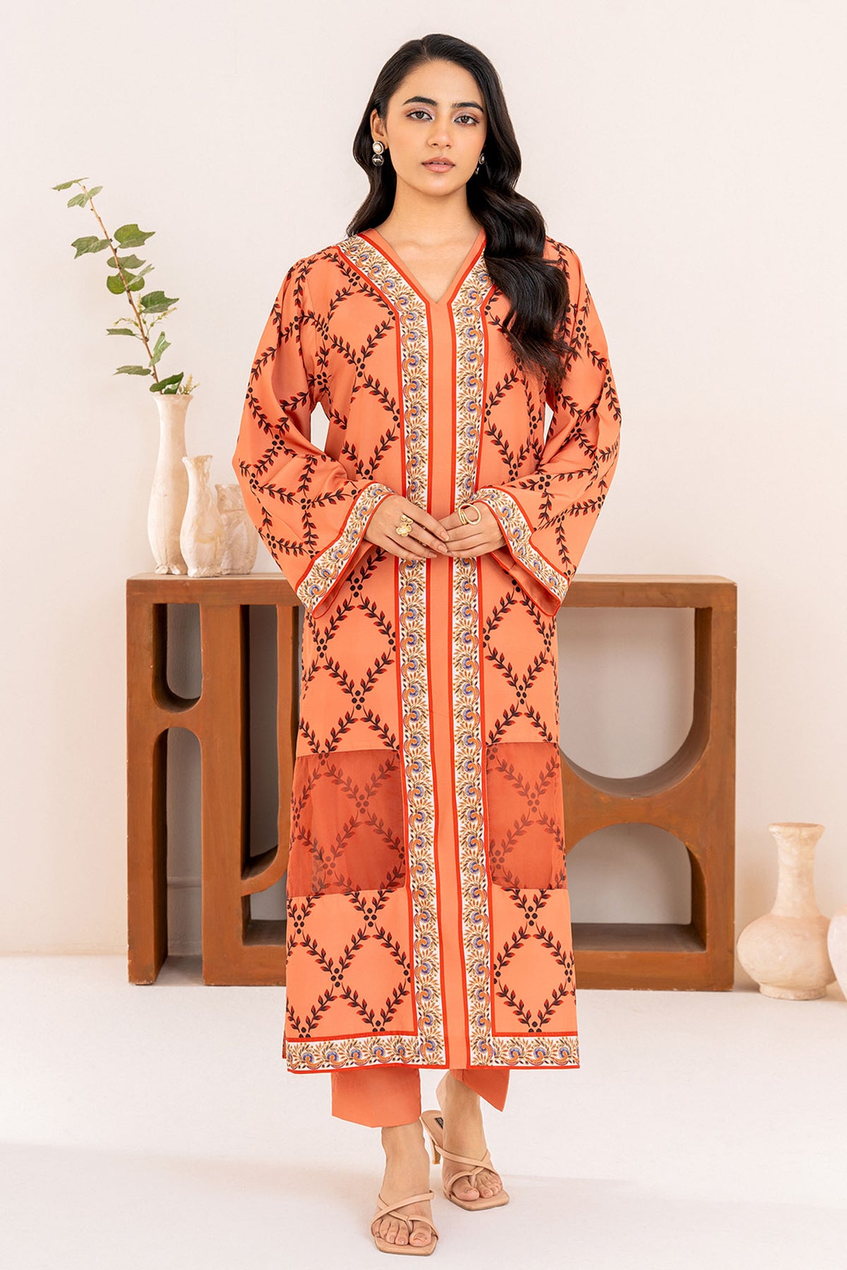 Velora By Stitch Vibes Stitched 2 Piece Collection'2024-Burnt Dusk