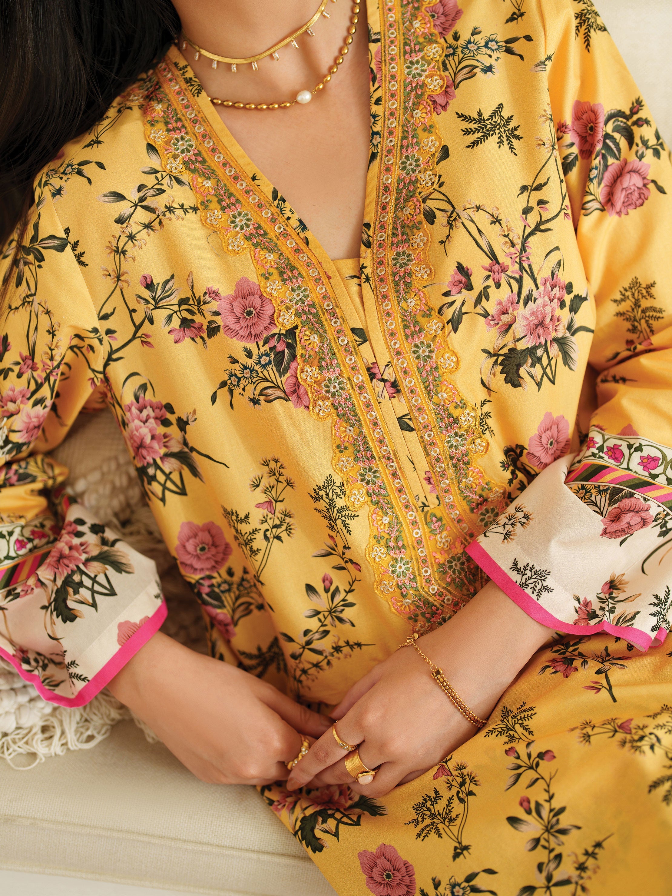 The Bloom Edit by Garnet Stitched 2 Piece Summer Collection'2025-Butter Drop