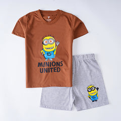 Kjunction Boys Half Sleeves 2 Piece Suit (Minion)