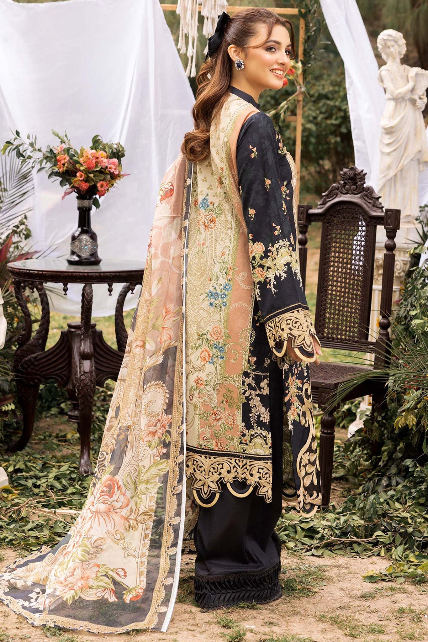 Adan's Print By Nafia Atta Unstitched 3 Piece Digital Printed Lawn Collection'2024-D-06