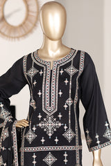 Khombi Stitched 3 Piece Summer Cotton Suit-Balochi-Black