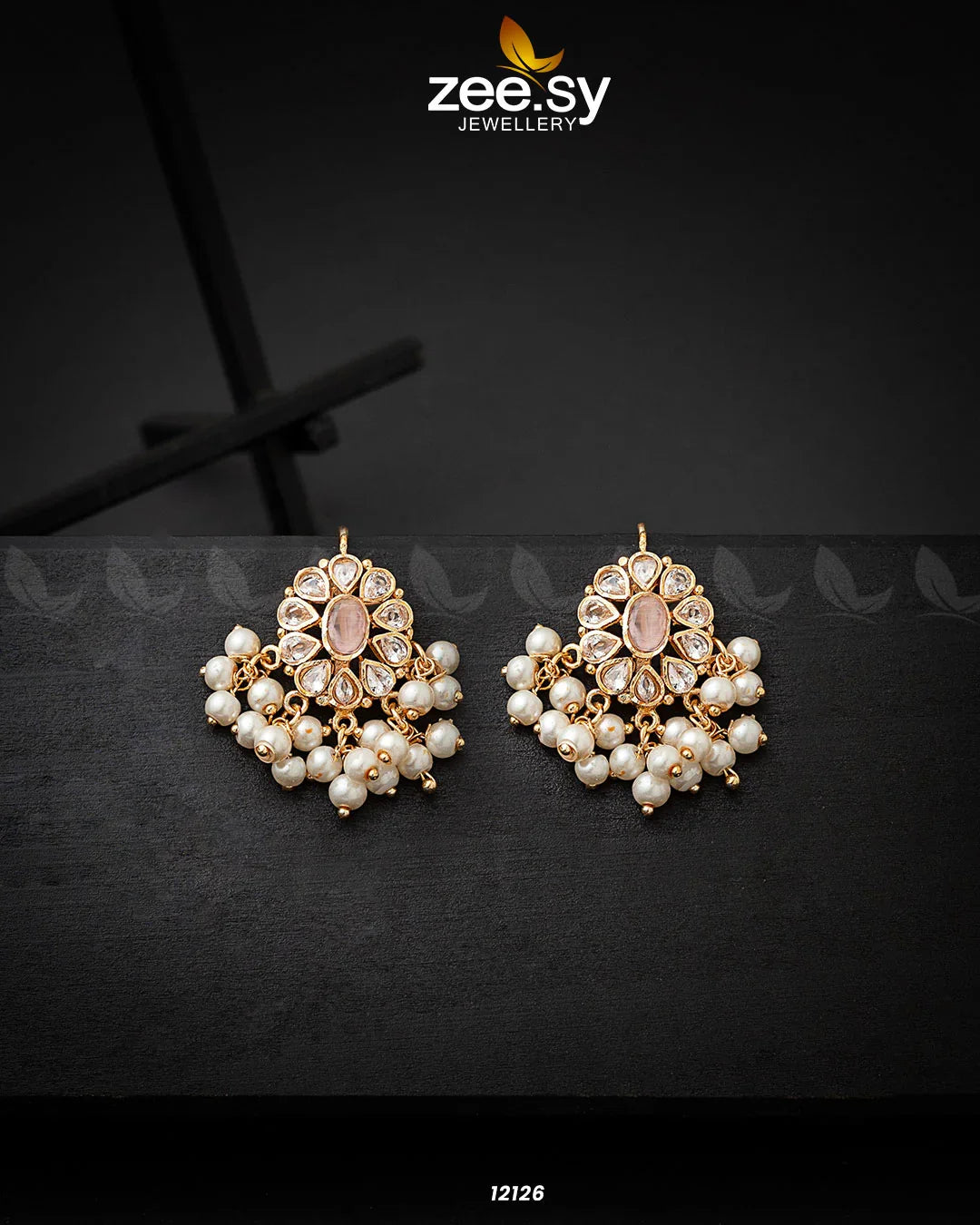 Beads Studs Earrings Pink - Zeesy Jewellery