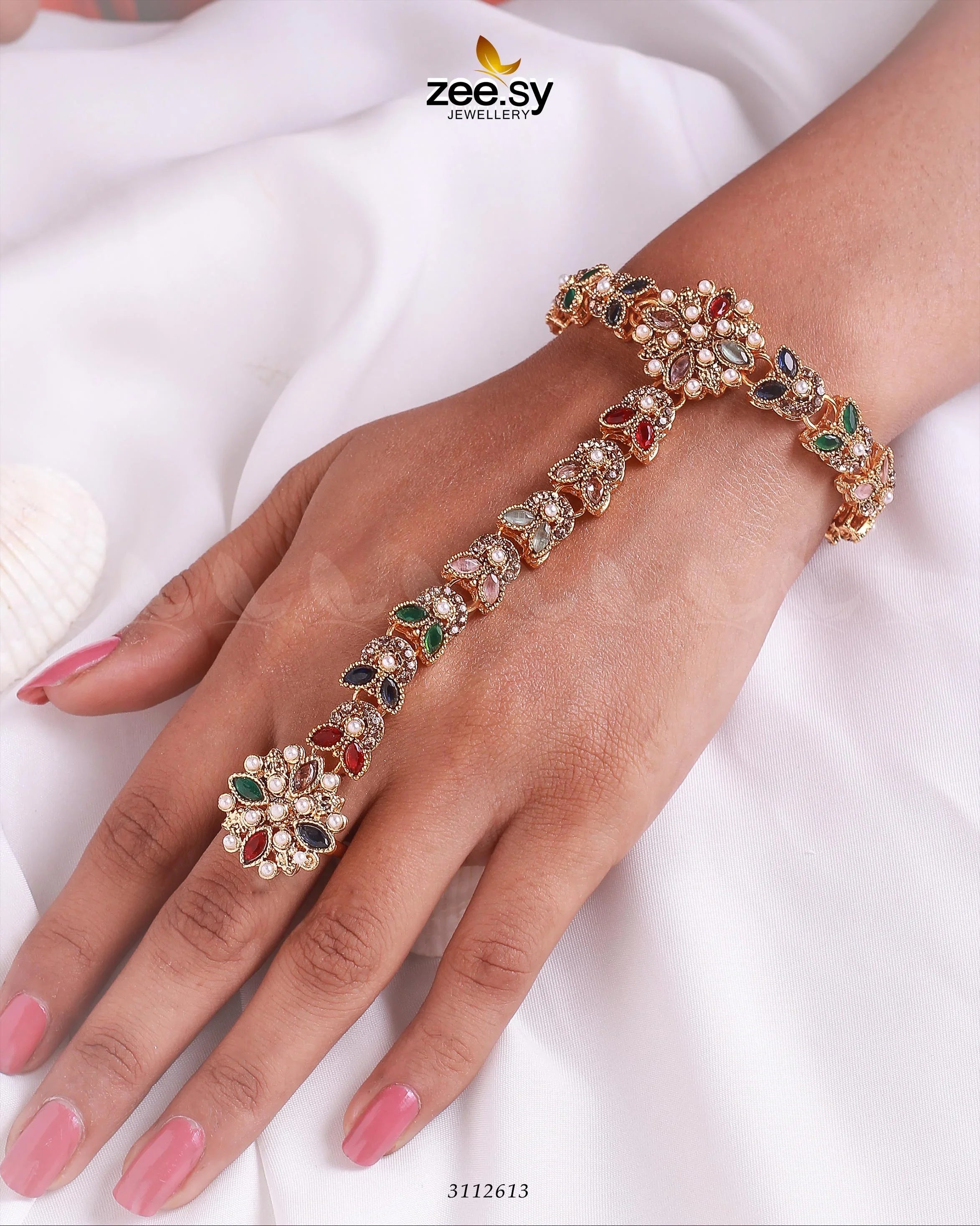 Bellflower Bracelet Golden Multi - Zeesy Jewellery