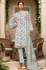 Bin Saeed Stitched 3 Piece Exc Printed Lawn Vol-03 Collection'2025-NSM-2269-Ferozi