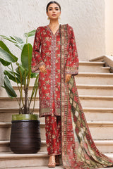 Bin Saeed Stitched 3 Piece Open Front Cutwork Kari Collection'2025-SM-2109-Red