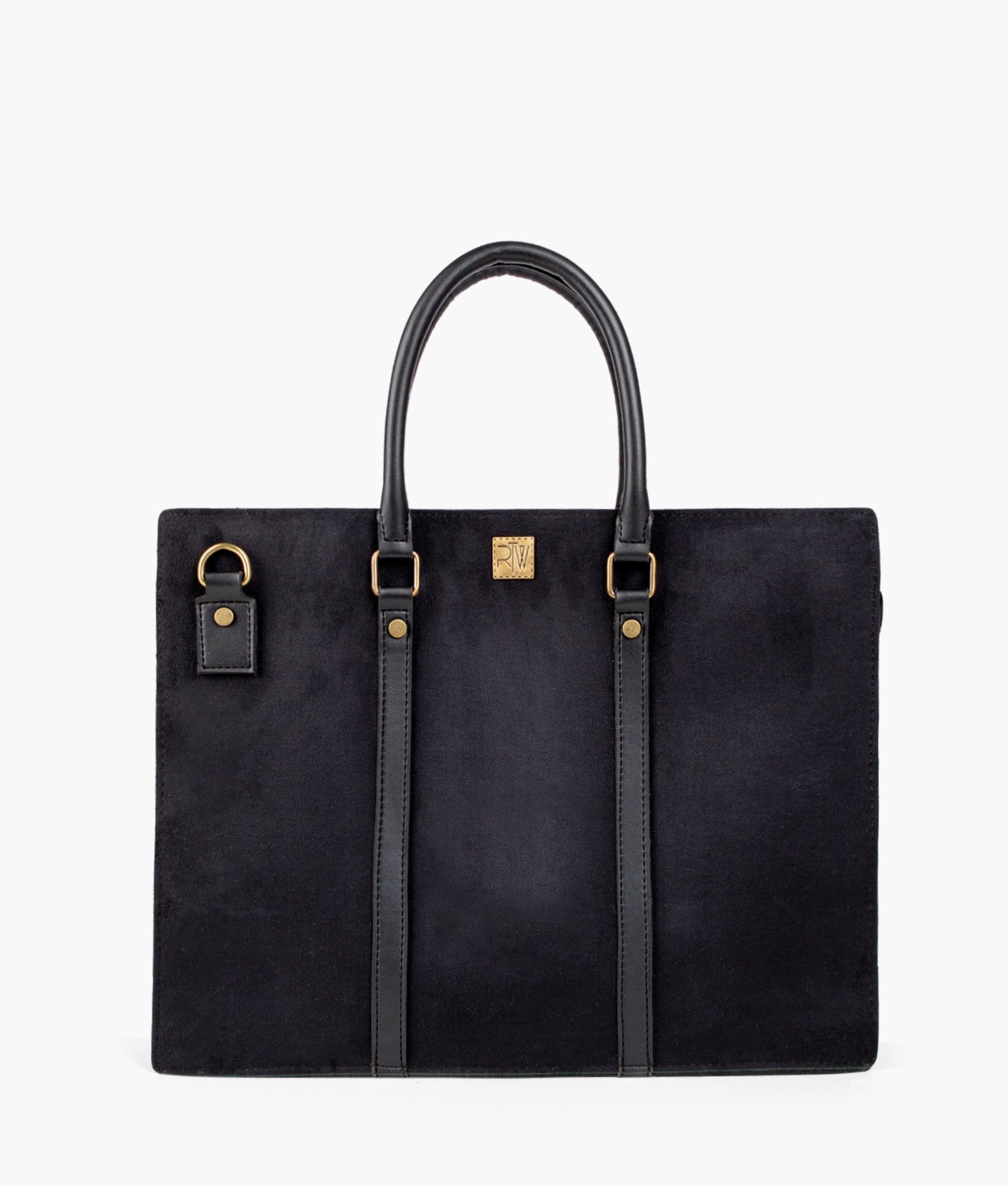 RTW Creation - Black suede laptop bag