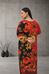 MG Casuals by Madiha Gohar Stitched Summer Collection'2026-Eclipse - Black & Red Floral Kaftan