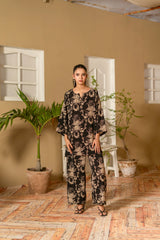 Madiha Gohar Stitched Co Ords Set-Noir Bloom