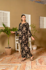 Madiha Gohar Stitched Co Ords Set-Noir Bloom