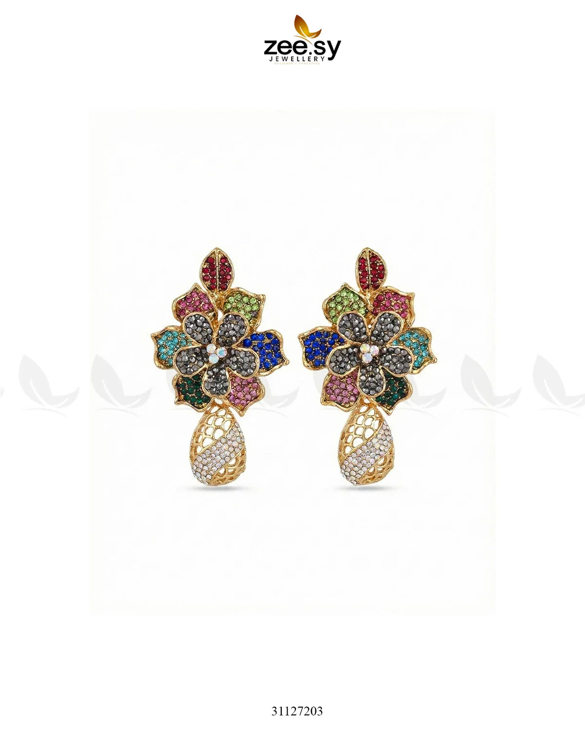 Blossom Cubic Stone Earrings - Zeesy Jewellery