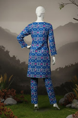 Doriya Luxe By Almeerah Stitched 2 Piece Premium Bana Dora Lawn Collection'2025-Blue Horizon Dream