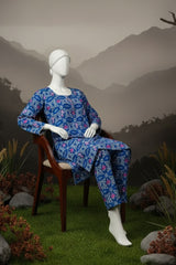 Doriya Luxe By Almeerah Stitched 2 Piece Premium Bana Dora Lawn Collection'2025-Blue Horizon Dream