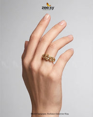 Zeesy-Blush Champagne Radiance Gemstone Ring