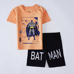 Kjunction Boys Half Sleeves 2 Piece Suit (batman)