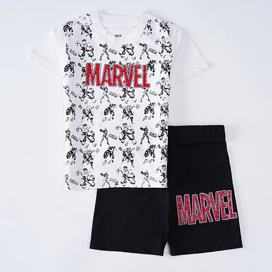 Kjunction Boys Half Sleeves 2 Piece Suit (Marvel)