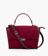 RTW Creation - Burgundy suede mini messenger bag